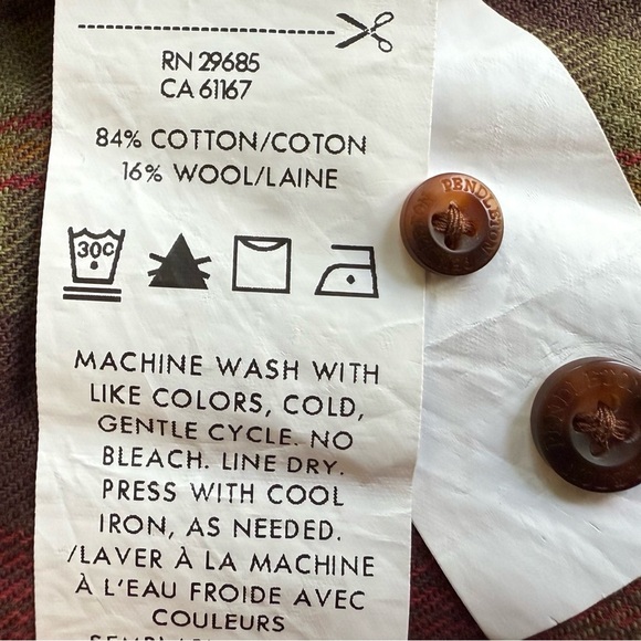 Pendleton Bridger Plaid Button Front Shirt XXL Wool Blend Flannel - Picture 8 of 11